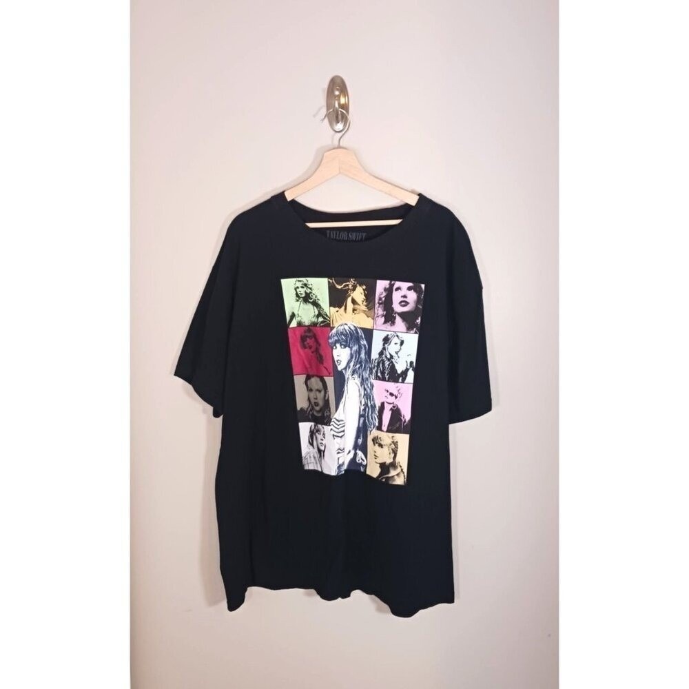 Taylor Swift Eras Tour T Shirt Womens 2X Black Graphic Tee Oversized Concert